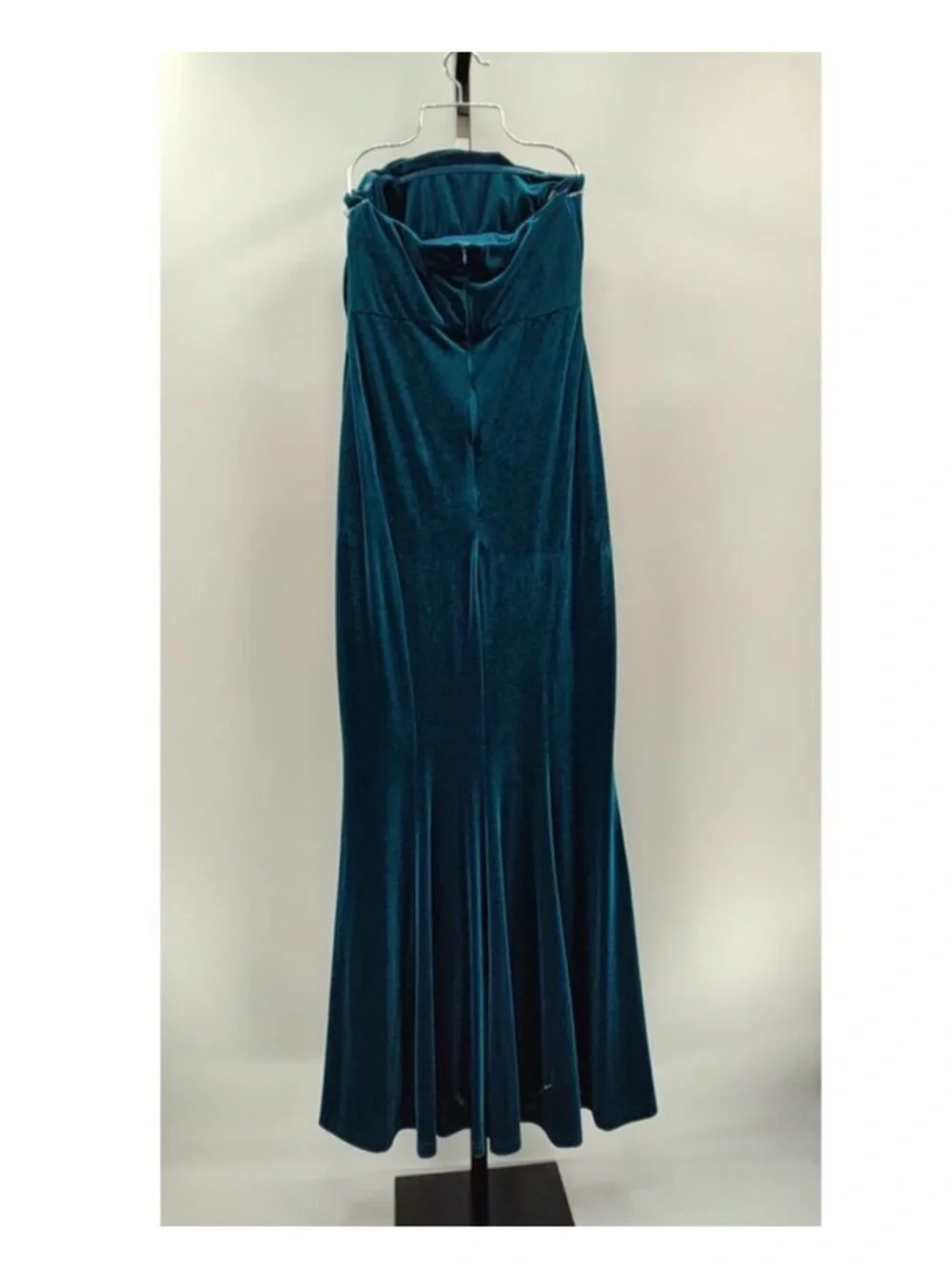 NWT - Lulus Women Perfectly Captivating Velvet Strapless Maxi Dress Dark Teal